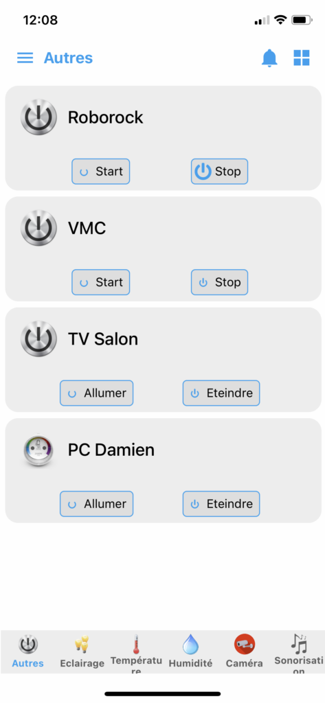Screenshot domotique 1